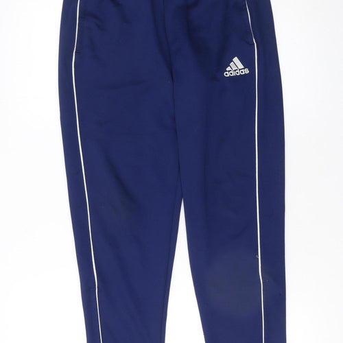 Adidas Men's Blue Jogger Trousers Size M Tapered Fit Zip Ankles