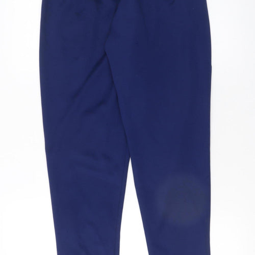 Adidas Men's Blue Jogger Trousers Size M Tapered Fit Zip Ankles