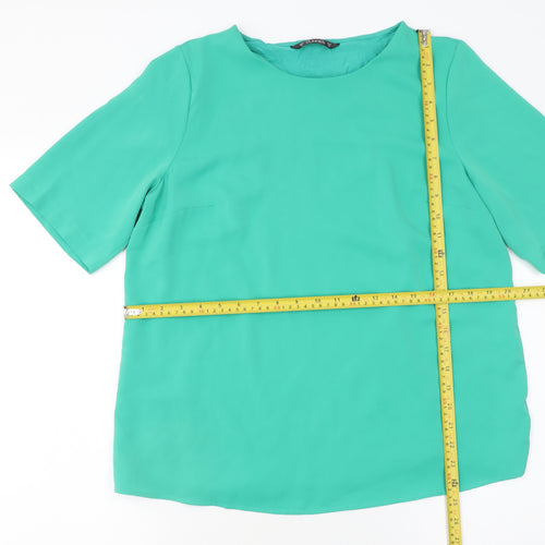 Dunnes Stores Womens Green Short Sleeve Basic Blouse Size 12