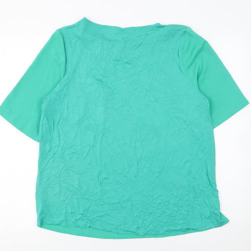 Dunnes Stores Womens Green Short Sleeve Basic Blouse Size 12