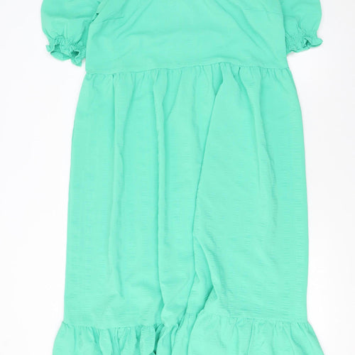 New Look Tall Women's Green Fit & Flare Midi Dress Size 10