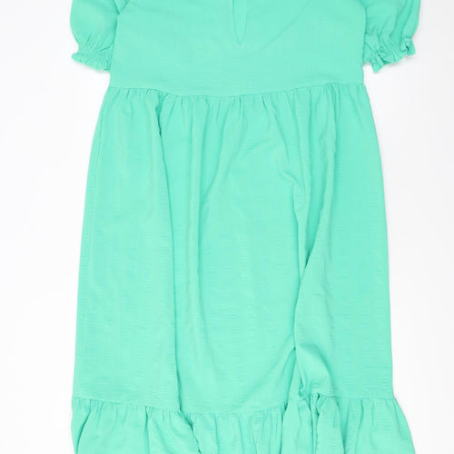 New Look Tall Women's Green Fit & Flare Midi Dress Size 10