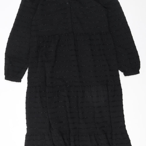 Marks and Spencer Women Black Midi Fit & Flare Dress Size 12