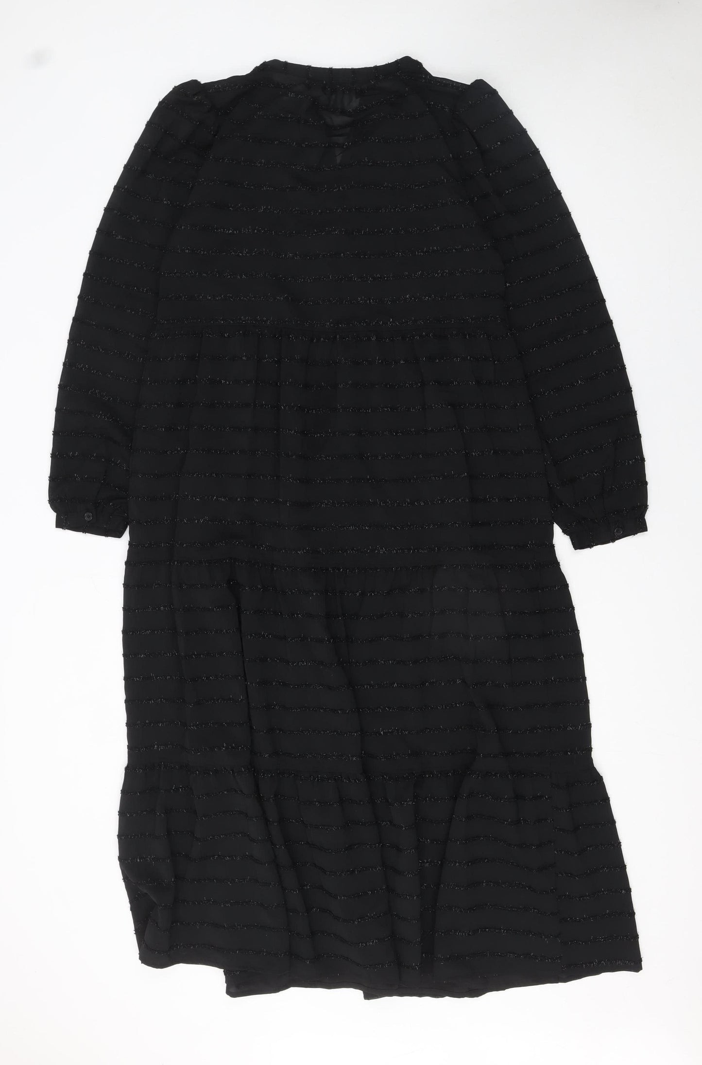 Marks and Spencer Women Black Midi Fit & Flare Dress Size 12