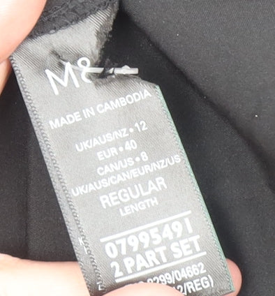 Marks and Spencer Women Black Midi Fit & Flare Dress Size 12