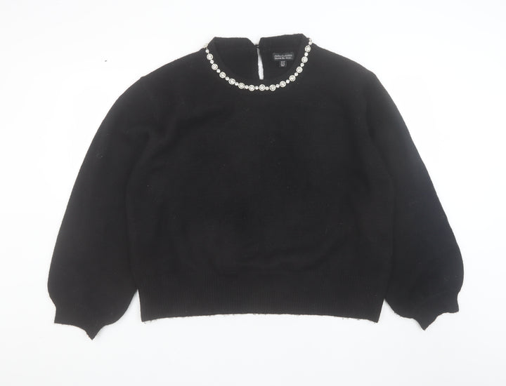 Millie Mackintosh Women's Black Jewel Neck Long Sleeve Pullover Jumper Size 20