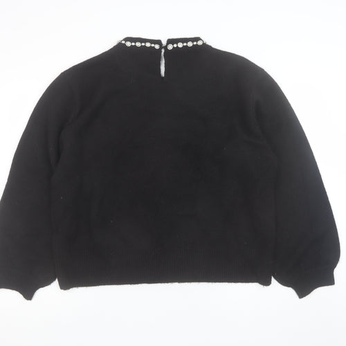 Millie Mackintosh Women's Black Jewel Neck Long Sleeve Pullover Jumper Size 20
