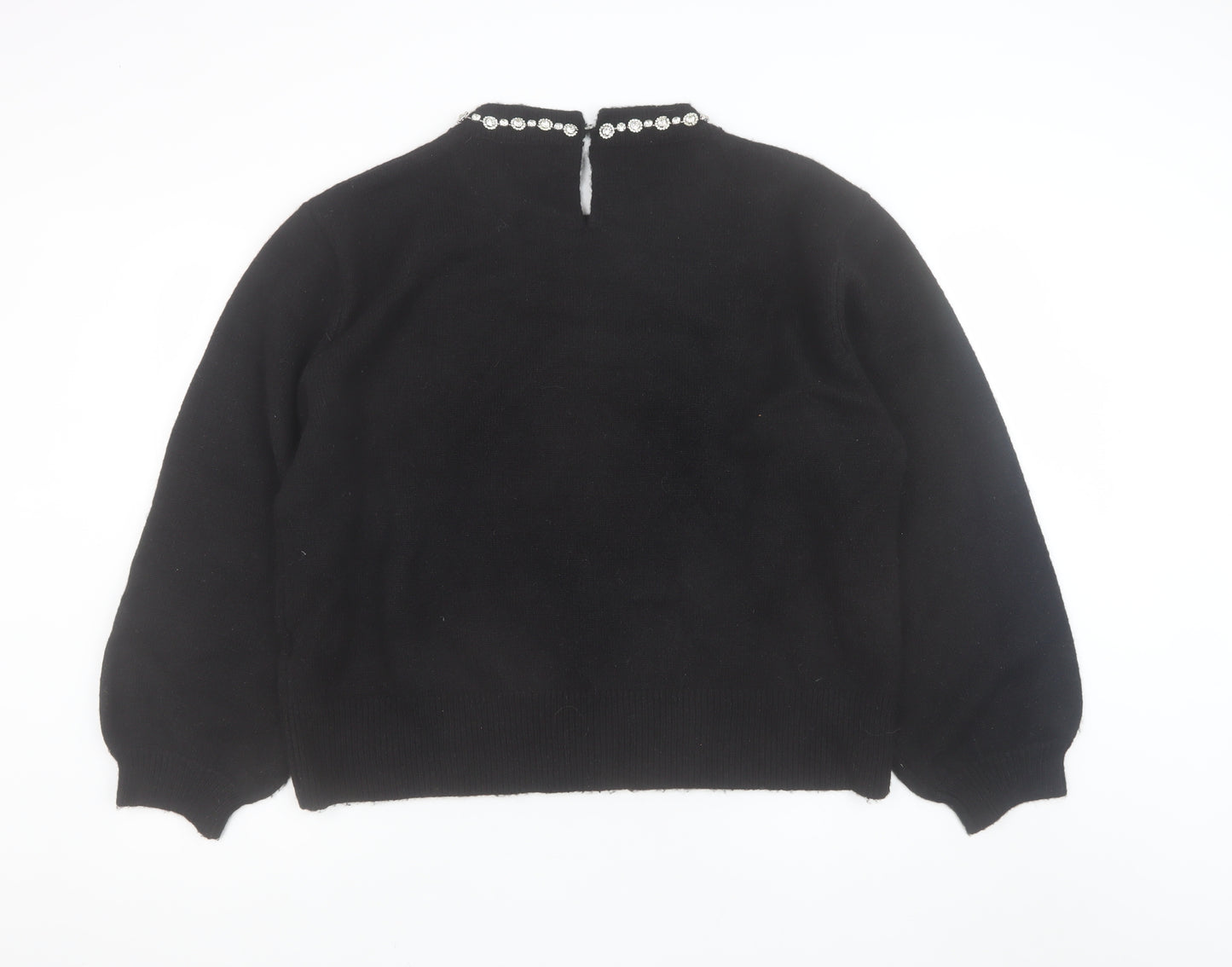 Millie Mackintosh Women's Black Jewel Neck Long Sleeve Pullover Jumper Size 20