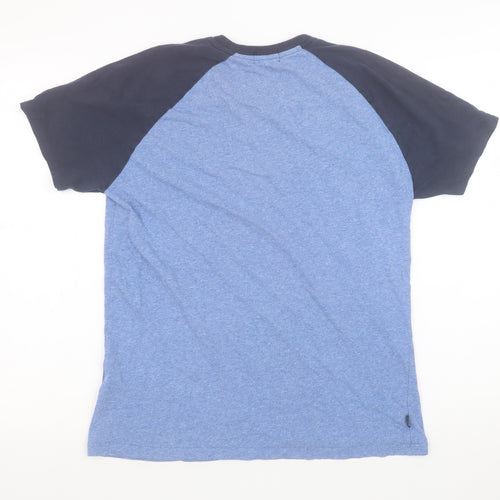 Superdry Men's Blue Colourblock Crew Neck Short Sleeve T-Shirt Size M