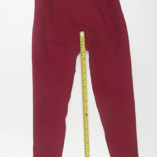 Fit Pink Women's Red Seamless High Rise Ankle Gym Leggings Size 10