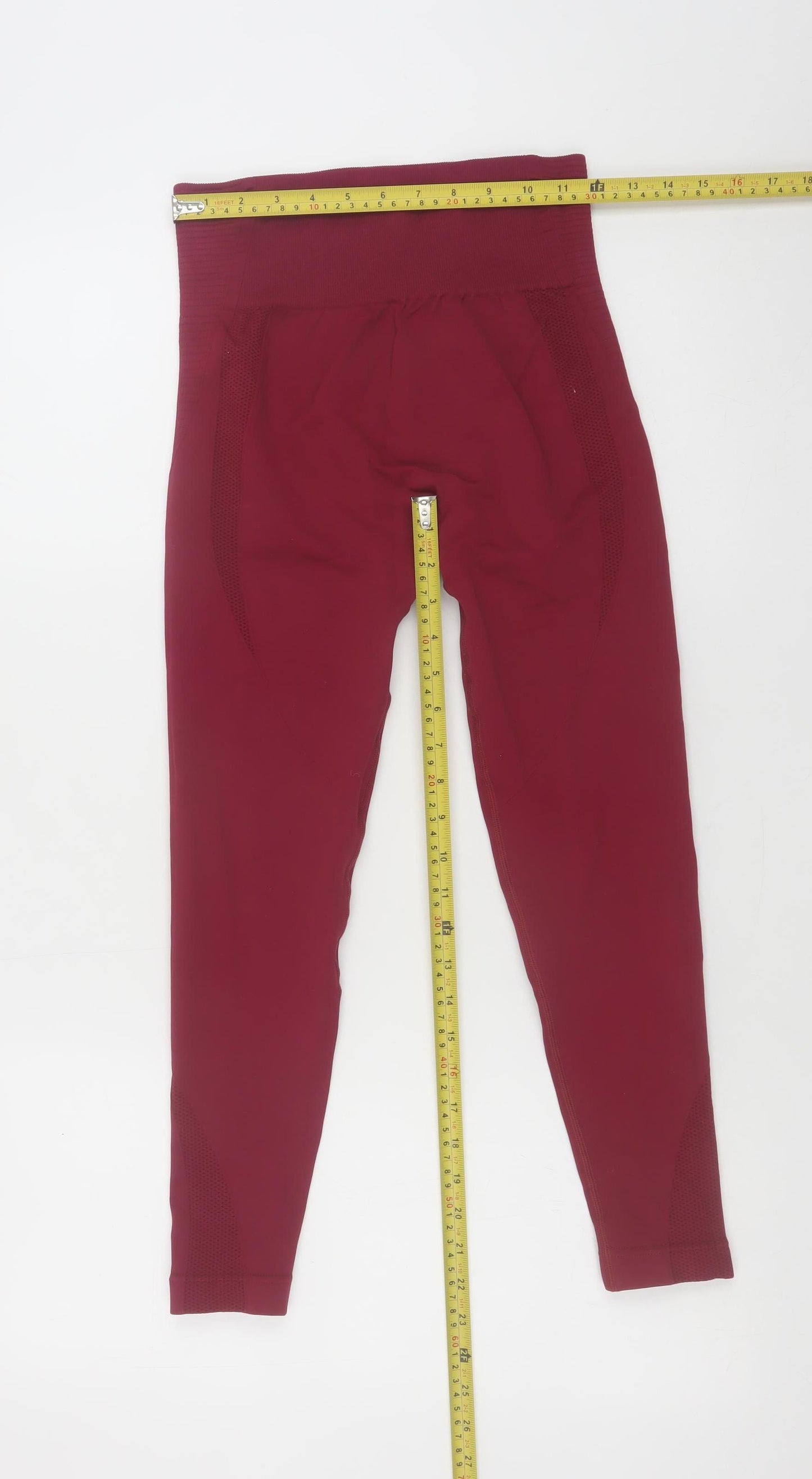 Fit Pink Women's Red Seamless High Rise Ankle Gym Leggings Size 10