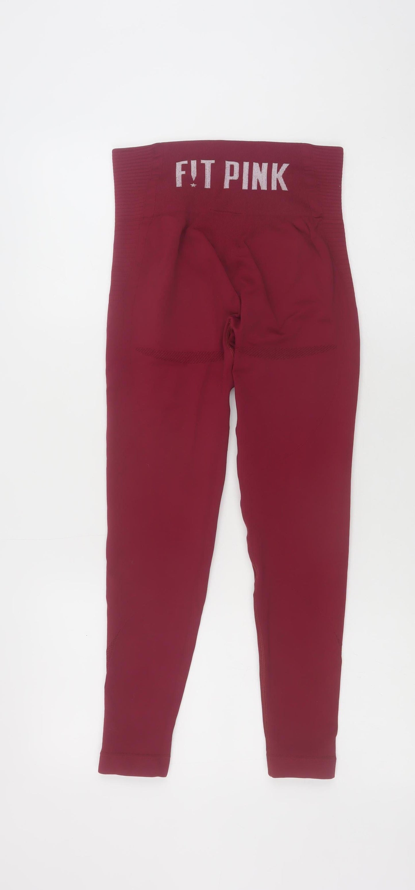 Fit Pink Women's Red Seamless High Rise Ankle Gym Leggings Size 10