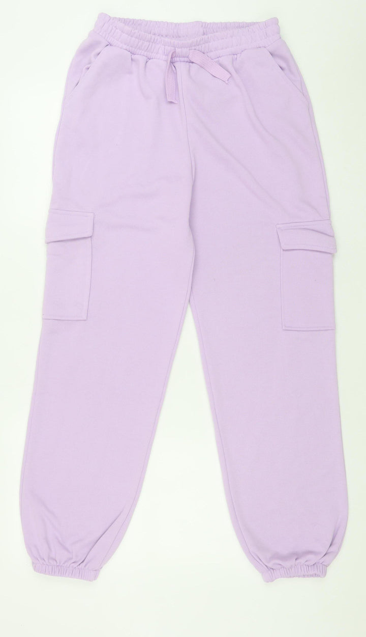Dunnes Stores Women’s Lilac Cargo Jogger Trousers Size 10 Elastic Waist