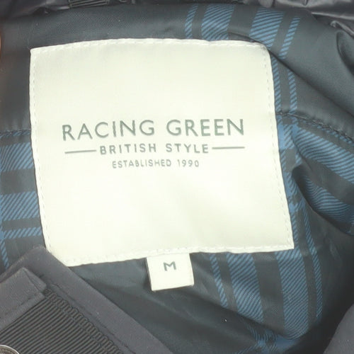 Racing Green Men’s Black Parka Jacket M Hooded Water Resistant
