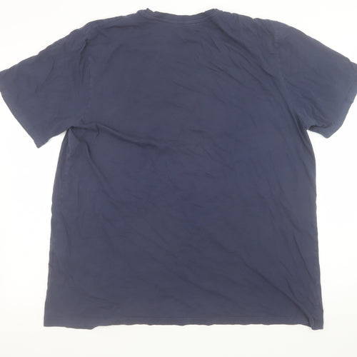 Jack & Jones Men’s Blue XL Rugged Logo Cotton Short Sleeve T-Shirt