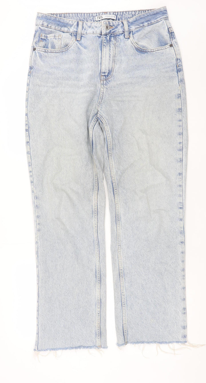 Zara Women Blue High Rise Straight Leg Jeans Size 12