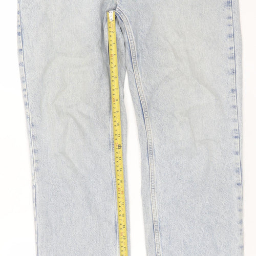 Zara Women Blue High Rise Straight Leg Jeans Size 12