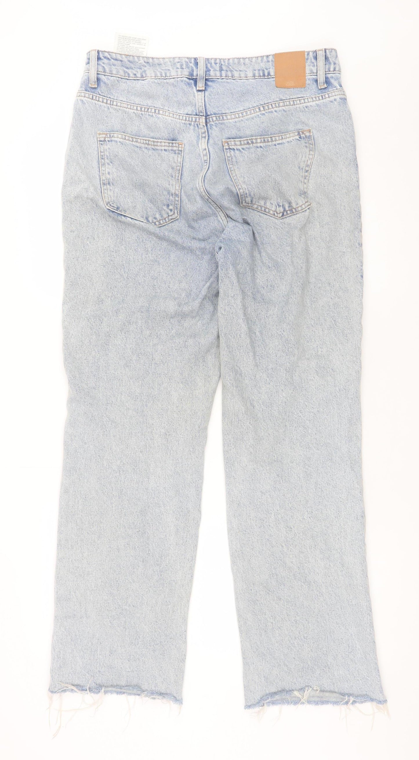 Zara Women Blue High Rise Straight Leg Jeans Size 12