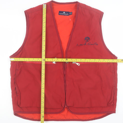 North Sails Mens Red Cotton Waistcoat M Regular Fit Outdoor Bodywarmer