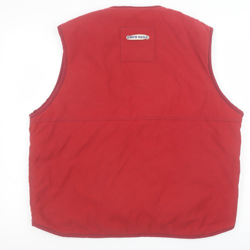 North Sails Mens Red Cotton Waistcoat M Regular Fit Outdoor Bodywarmer