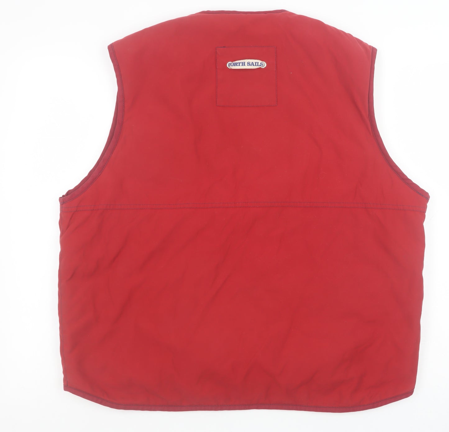 North Sails Mens Red Cotton Waistcoat M Regular Fit Outdoor Bodywarmer