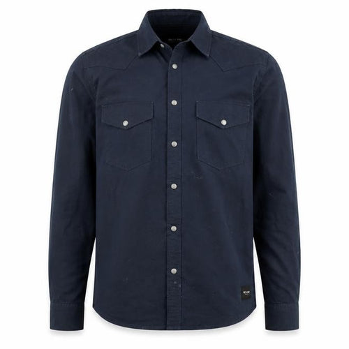 Only & Sons Mens Blue Slim Fit Cotton Long Sleeve Button-Up Shirt M