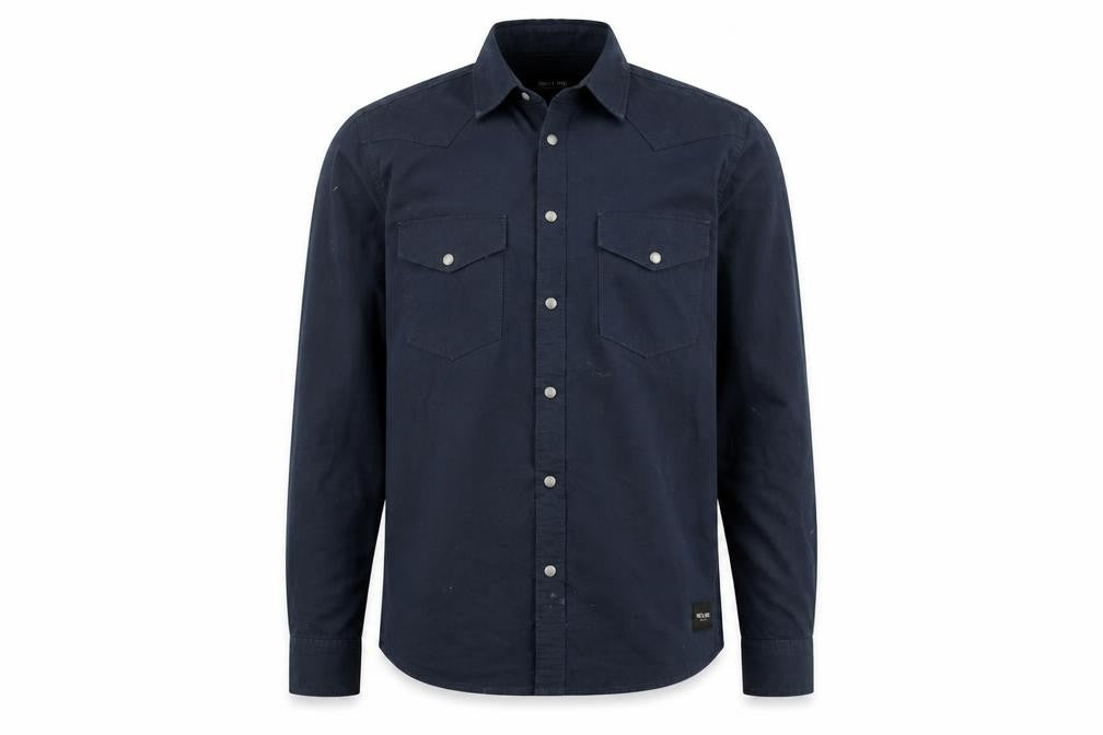Only & Sons Mens Blue Slim Fit Cotton Long Sleeve Button-Up Shirt M