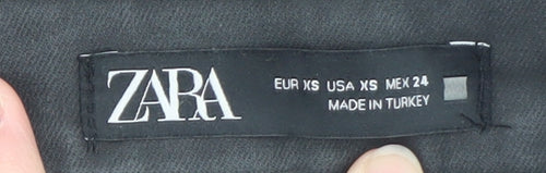 Zara Women Black XS Stretch Pencil Skirt with Zip Detail
