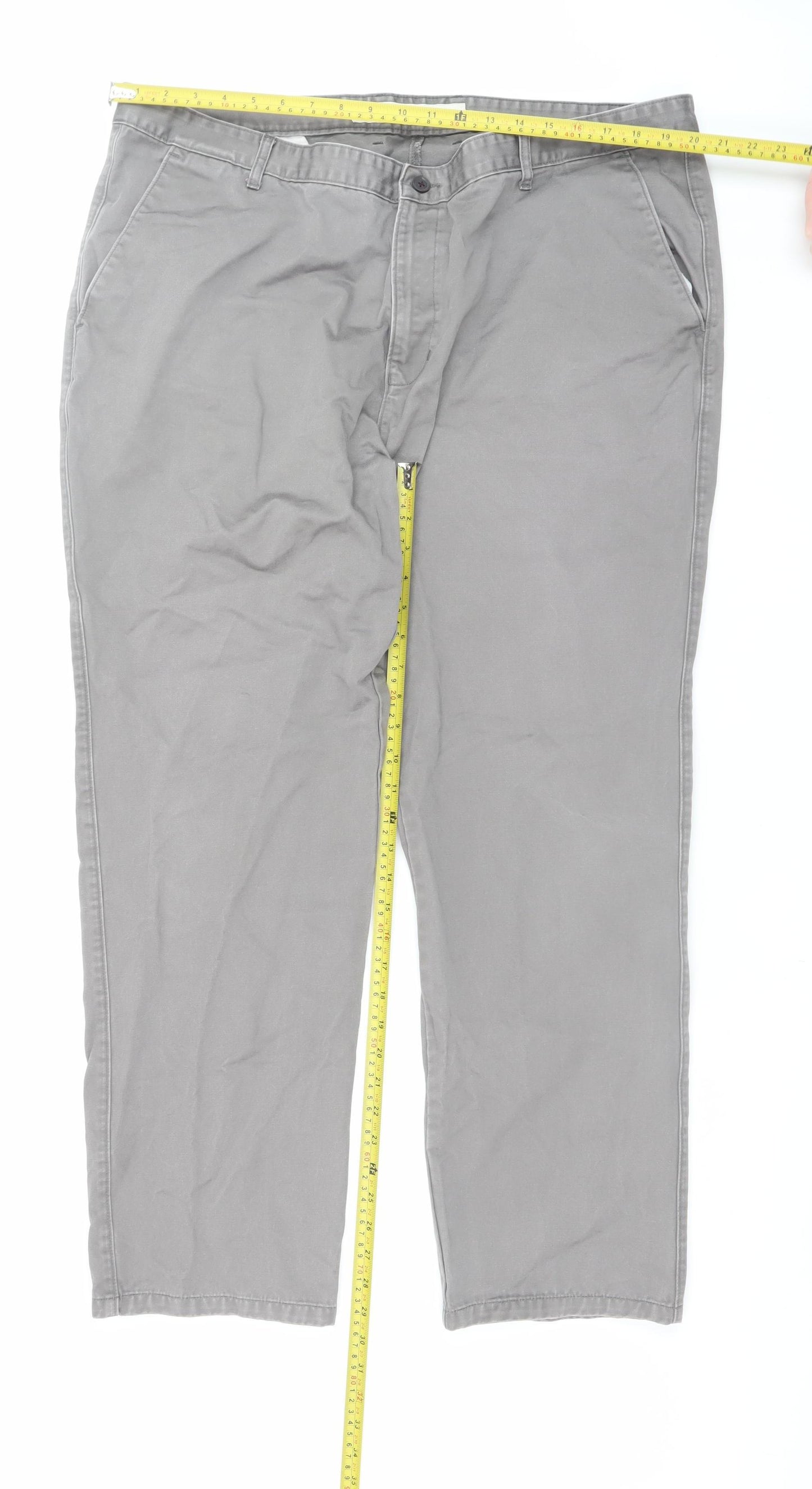 Destiny Men's Grey 44in Cotton Chino Trousers Regular Fit