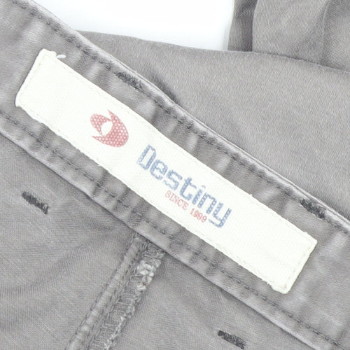 Destiny Men's Grey 44in Cotton Chino Trousers Regular Fit