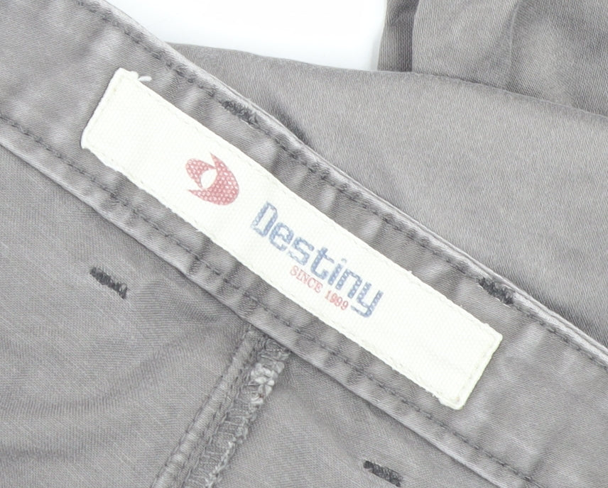 Destiny Men's Grey 44in Cotton Chino Trousers Regular Fit