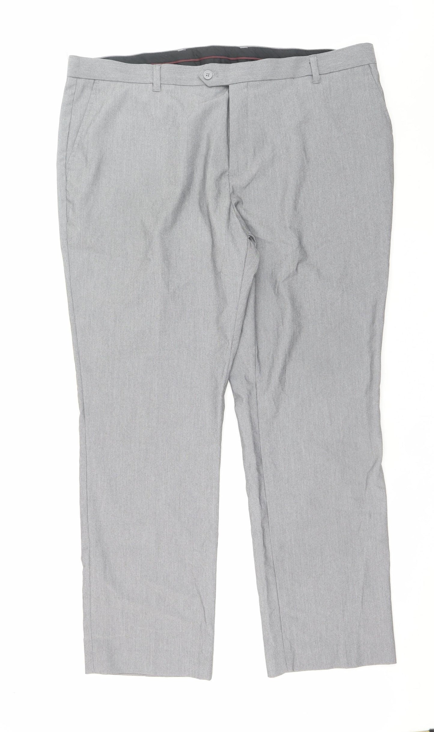 Next Men’s Grey 42R Regular Fit Dress Pants Trousers