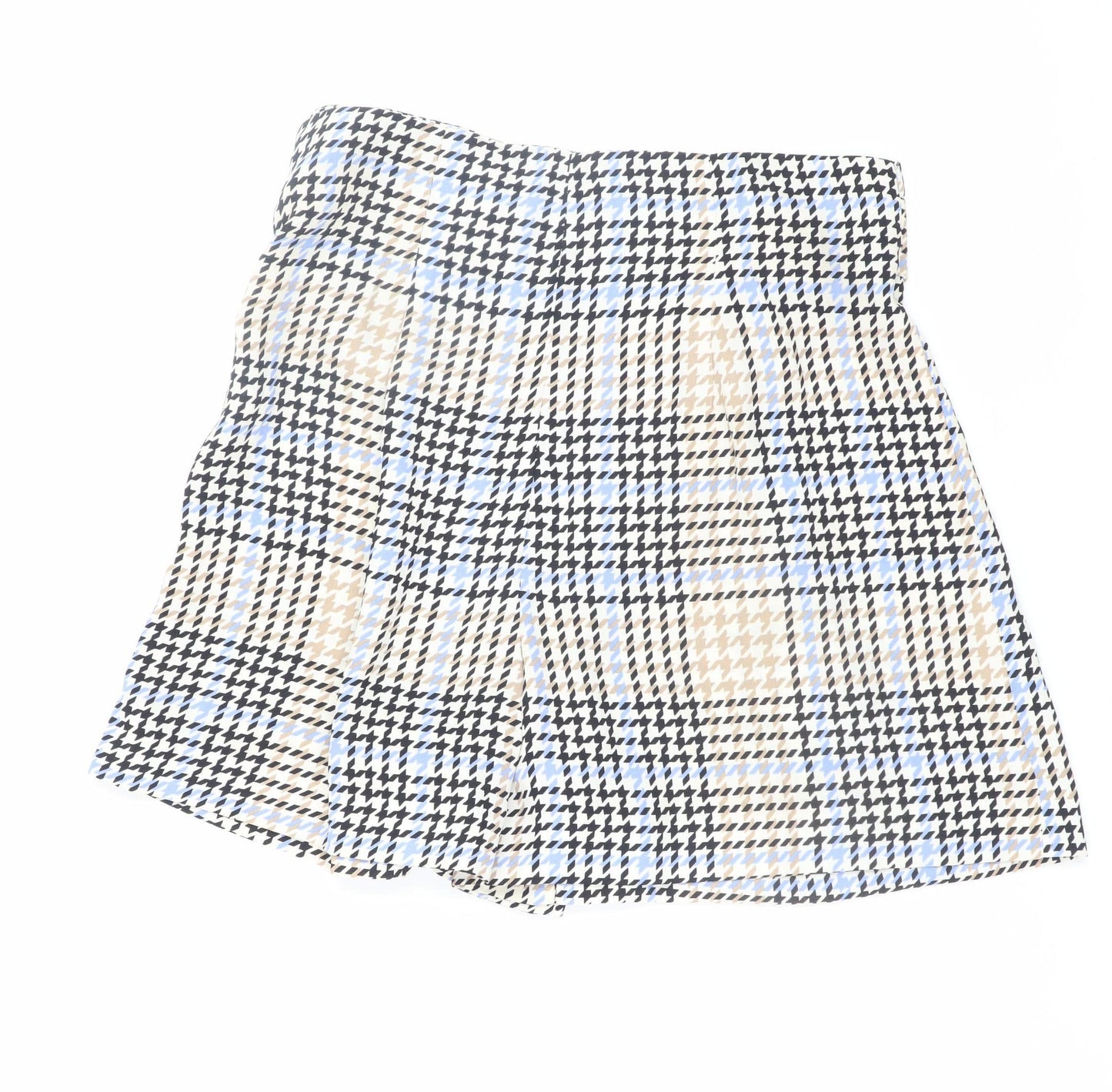 River Island Women Beige Check Paperbag Shorts Size 8