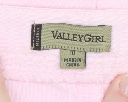 Valley Girl Women Pink A-Line Knee Length Stretch Skirt Size 10