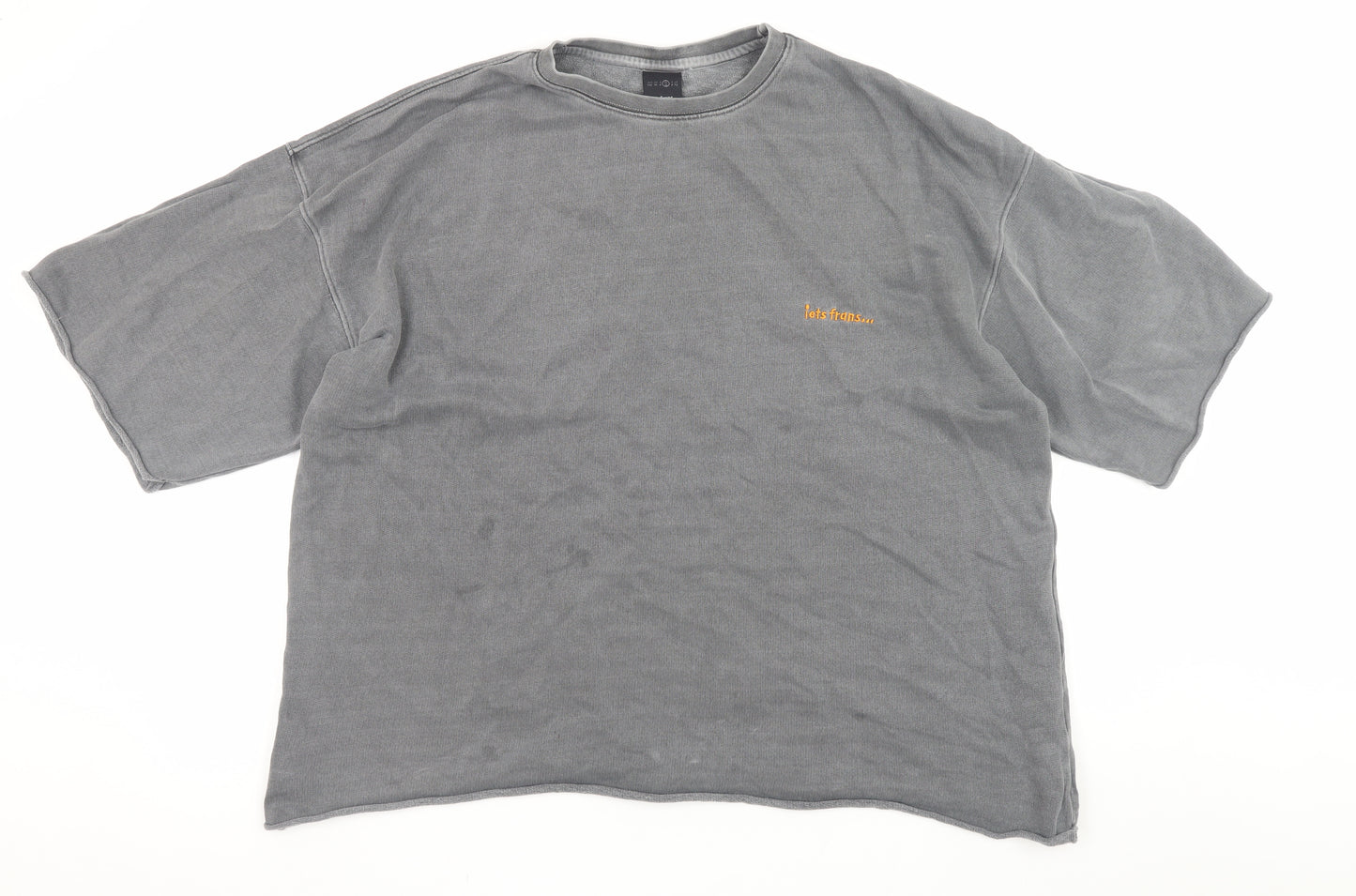 Iets Frans Men’s Grey Relaxed Fit Cotton T-Shirt M