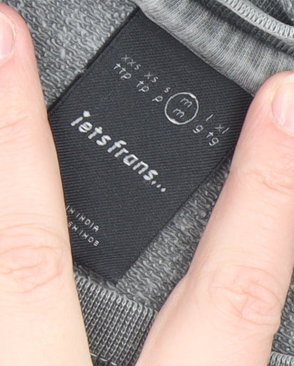 Iets Frans Men’s Grey Relaxed Fit Cotton T-Shirt M