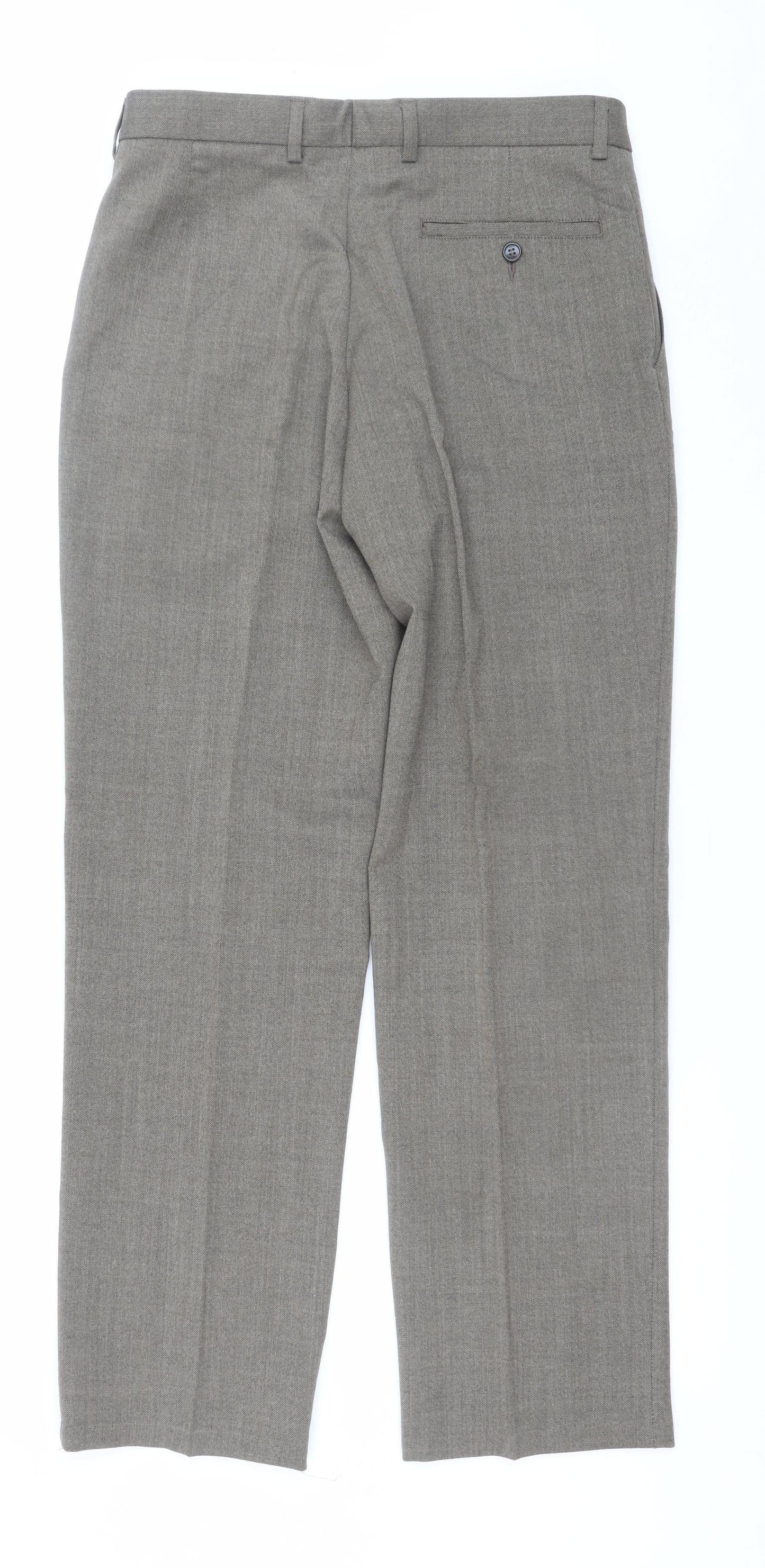 Marks and Spencer Men’s Beige Wool Blend Dress Pants 32x31 Regular Fit