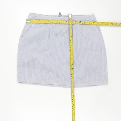 New Look Women Grey Cotton Corduroy Short Skirt Size 10