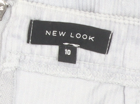 New Look Women Grey Cotton Corduroy Short Skirt Size 10