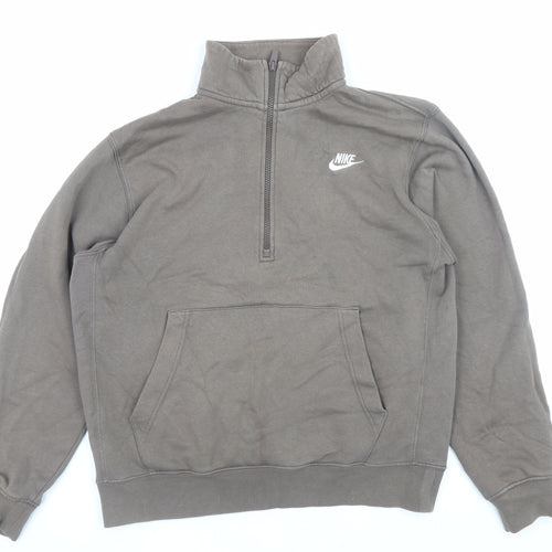 Nike Men's Brown 1/2 Zip Fleece Sweatshirt Small Regular Fit