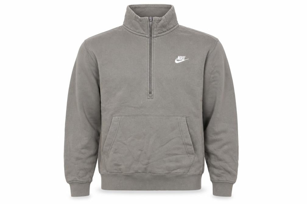 Front view of Nike Men's Brown 1/2 Zip Fleece Sweatshirt Small Regular Fit