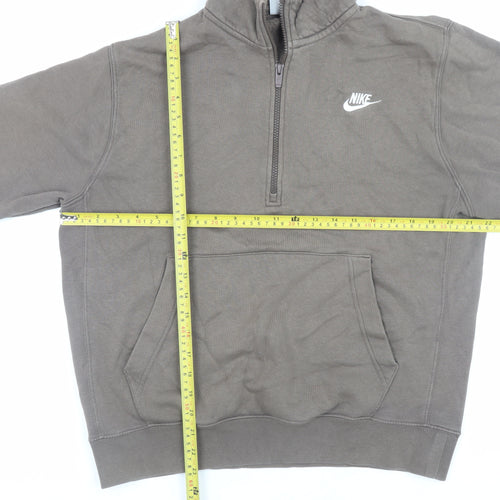 Nike Men's Brown 1/2 Zip Fleece Sweatshirt Small Regular Fit