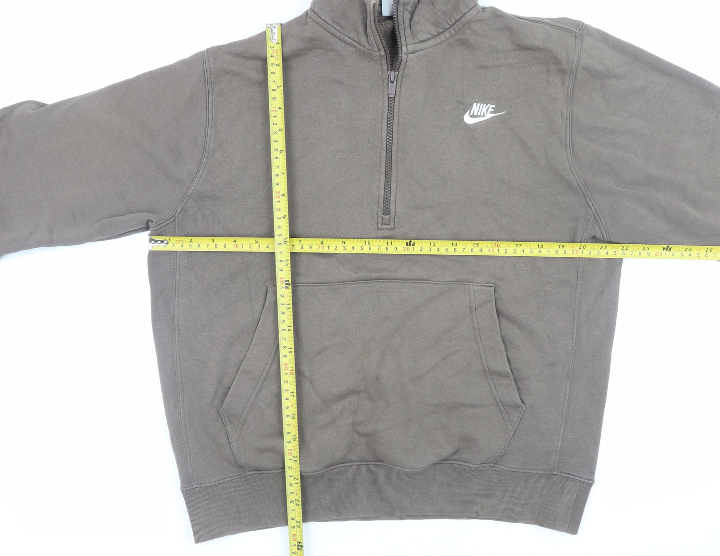 Nike Men's Brown 1/2 Zip Fleece Sweatshirt Small Regular Fit