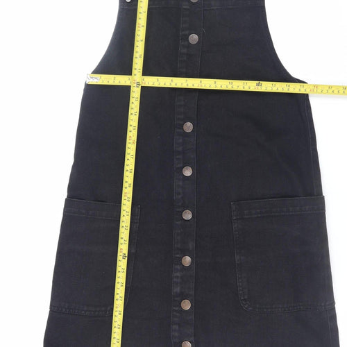 Red Herring Women's Black Denim Pinafore Dress Size 10