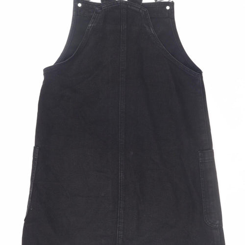 Red Herring Women's Black Denim Pinafore Dress Size 10