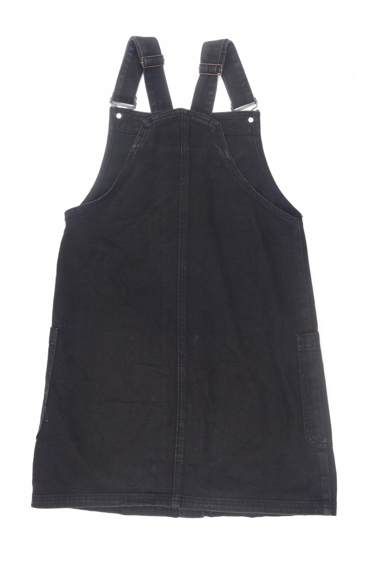 Red Herring Women's Black Denim Pinafore Dress Size 10