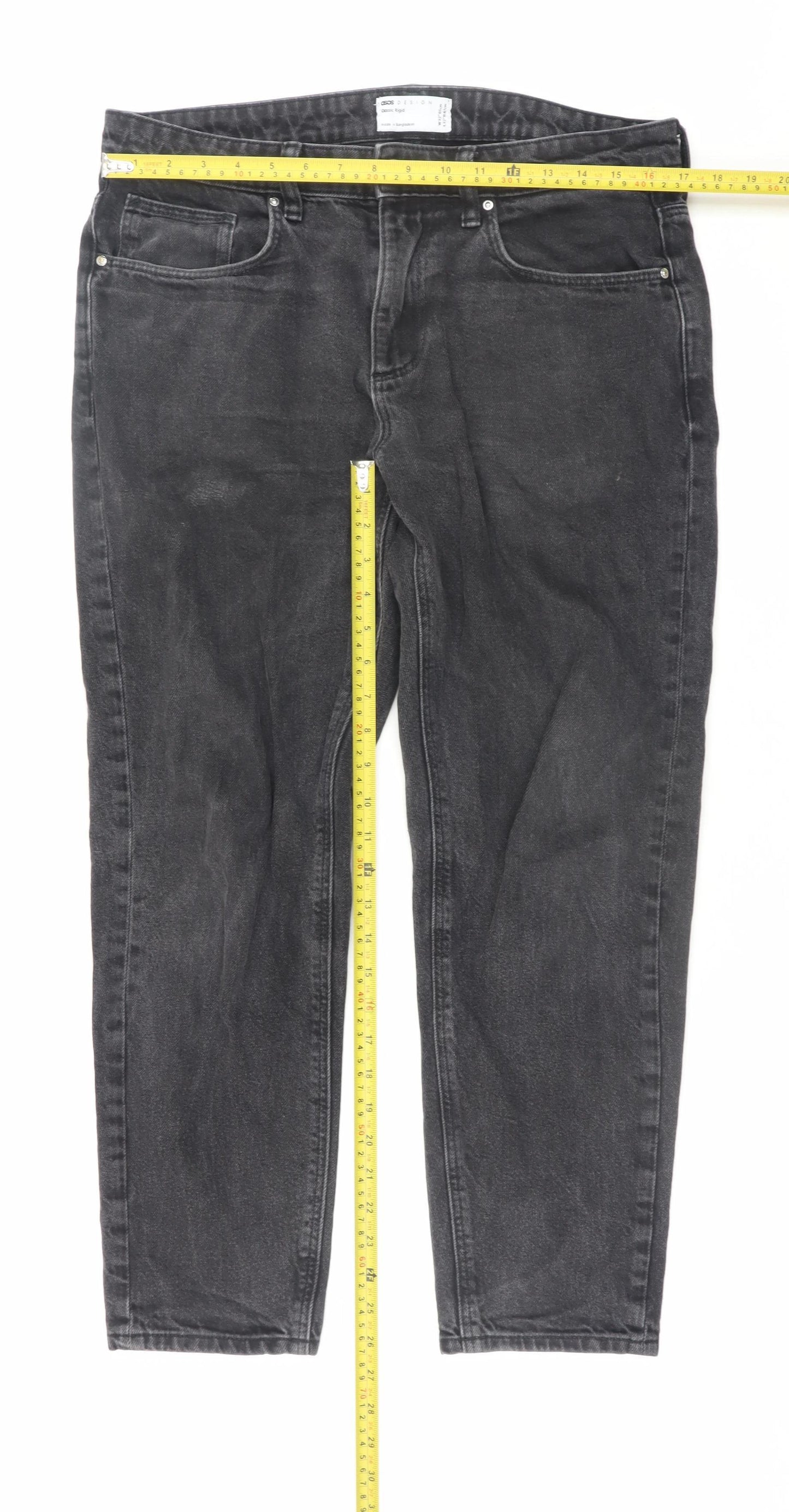 ASOS Design Women's Black Classic Rigid Straight Jeans Size 32