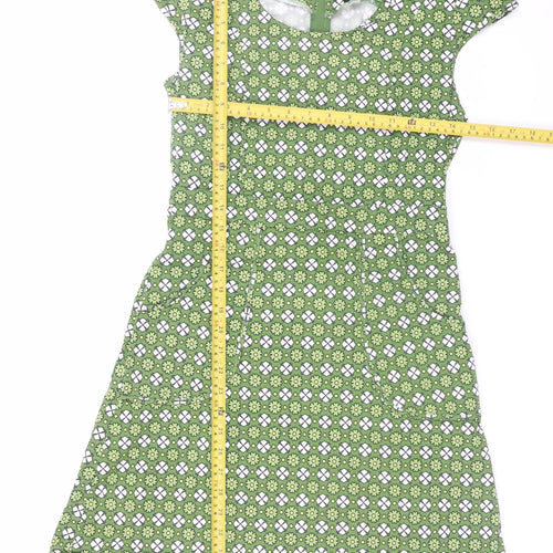 Revival Women Green Geometric Fit & Flare Dress Size 8