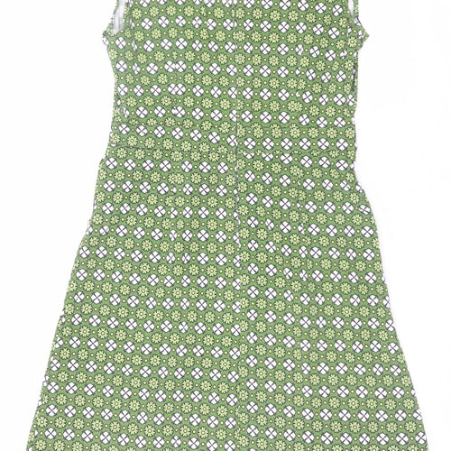 Revival Women Green Geometric Fit & Flare Dress Size 8