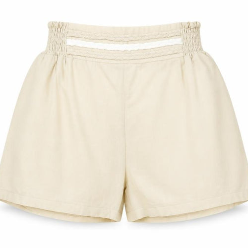 Jumps Women's Beige Paperbag Shorts Size S Petite Viscose Blend